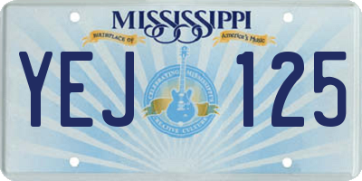 MS license plate YEJ125