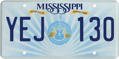 MS license plate YEJ130
