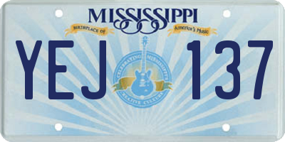MS license plate YEJ137