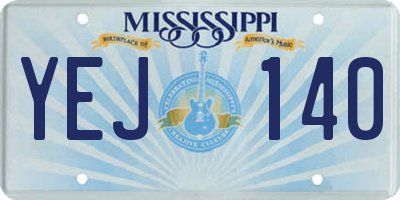 MS license plate YEJ140