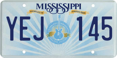 MS license plate YEJ145