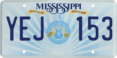MS license plate YEJ153