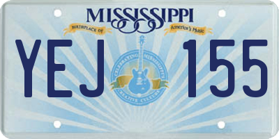 MS license plate YEJ155