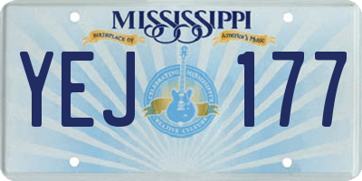 MS license plate YEJ177