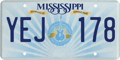 MS license plate YEJ178