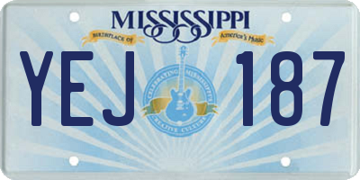 MS license plate YEJ187