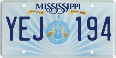 MS license plate YEJ194