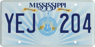 MS license plate YEJ204