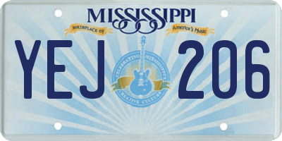 MS license plate YEJ206