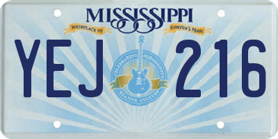 MS license plate YEJ216