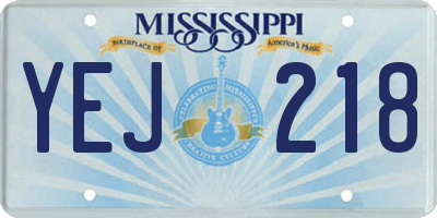 MS license plate YEJ218