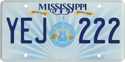 MS license plate YEJ222