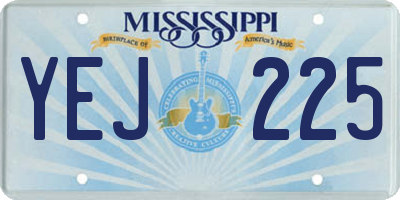 MS license plate YEJ225