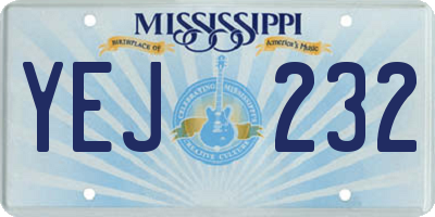 MS license plate YEJ232