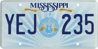 MS license plate YEJ235