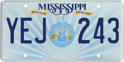 MS license plate YEJ243