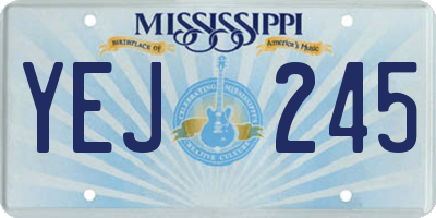 MS license plate YEJ245