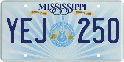 MS license plate YEJ250