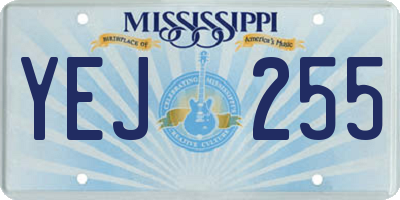 MS license plate YEJ255