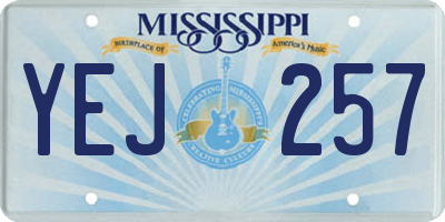 MS license plate YEJ257