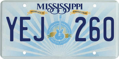 MS license plate YEJ260