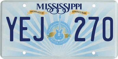 MS license plate YEJ270