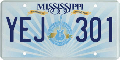 MS license plate YEJ301