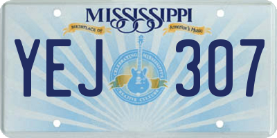 MS license plate YEJ307