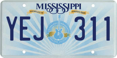 MS license plate YEJ311