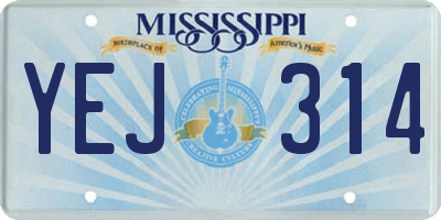 MS license plate YEJ314