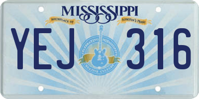 MS license plate YEJ316