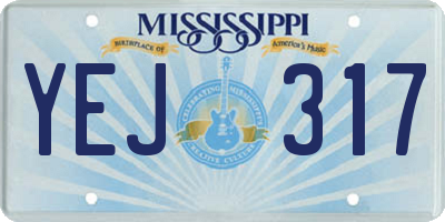 MS license plate YEJ317