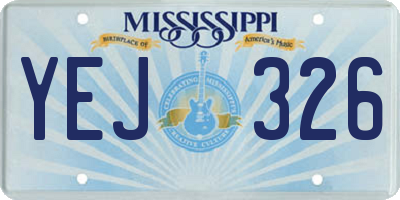 MS license plate YEJ326
