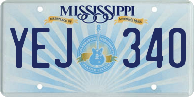 MS license plate YEJ340