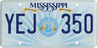 MS license plate YEJ350