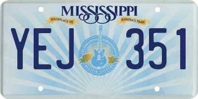 MS license plate YEJ351