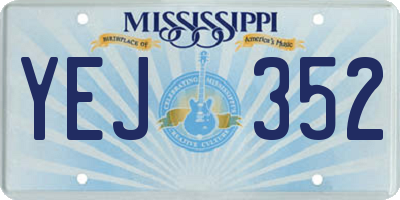 MS license plate YEJ352