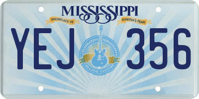 MS license plate YEJ356
