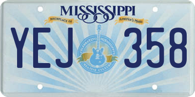 MS license plate YEJ358
