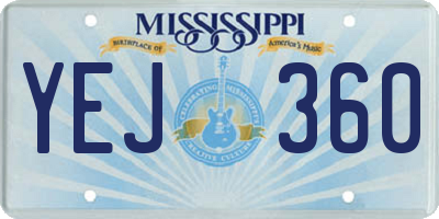 MS license plate YEJ360