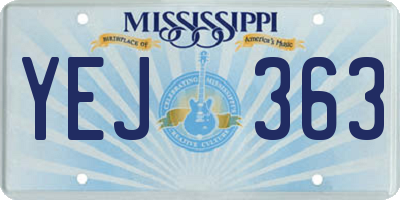 MS license plate YEJ363