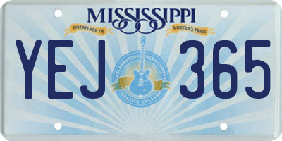 MS license plate YEJ365