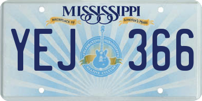 MS license plate YEJ366