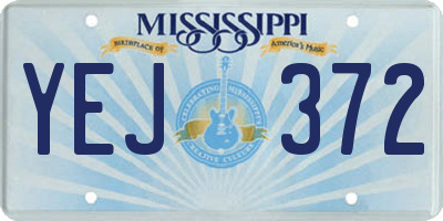 MS license plate YEJ372