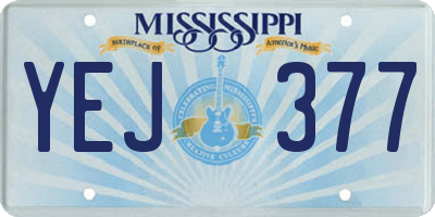 MS license plate YEJ377