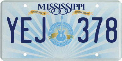 MS license plate YEJ378