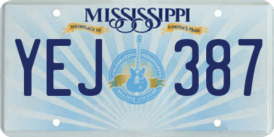 MS license plate YEJ387