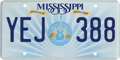 MS license plate YEJ388