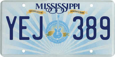 MS license plate YEJ389