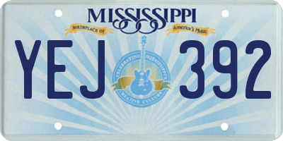 MS license plate YEJ392